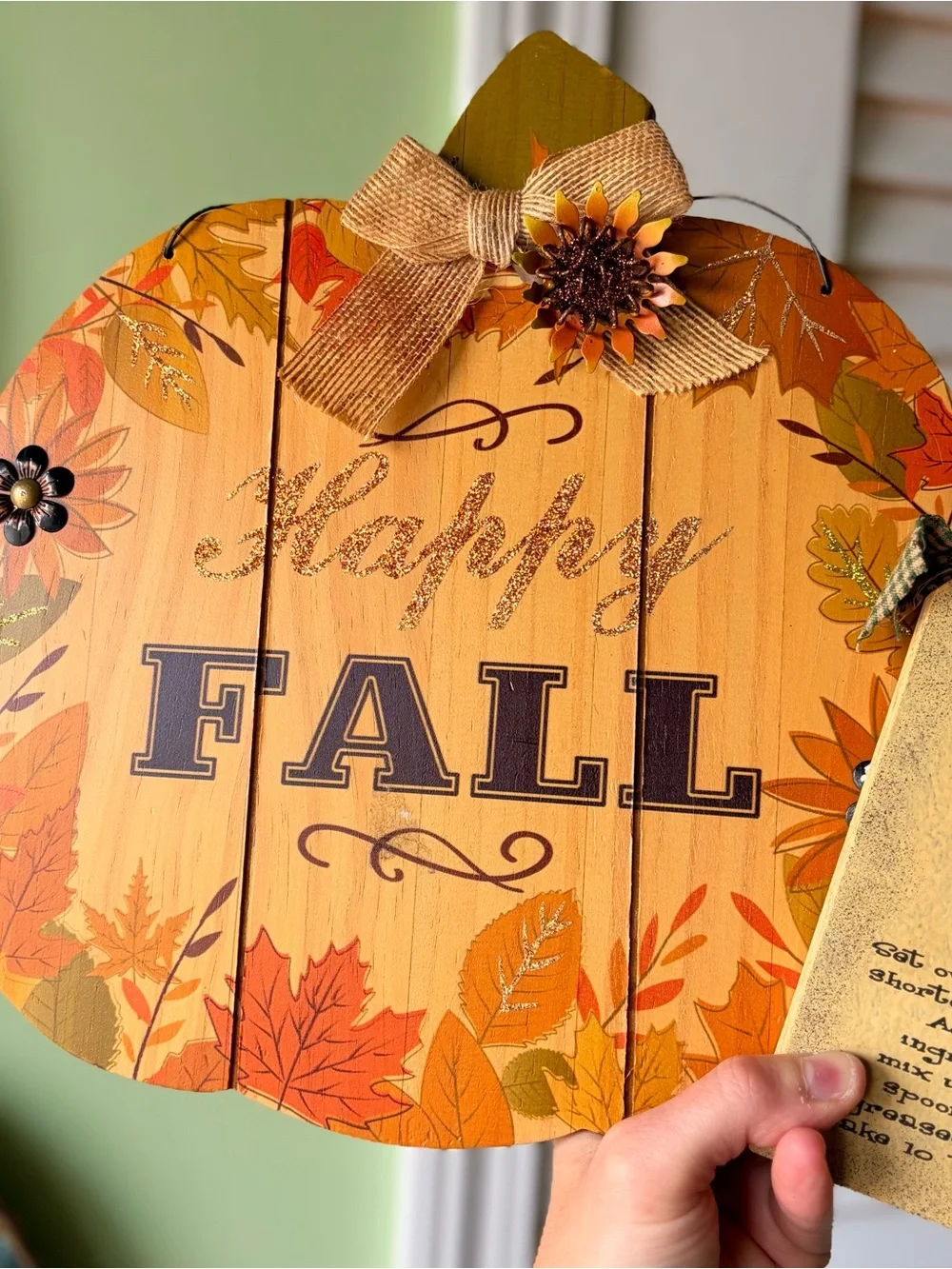 Charming Fall Rustic Cookie Recipe + Pumpkin Sign Wall Set - Autumn Decor